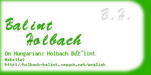 balint holbach business card